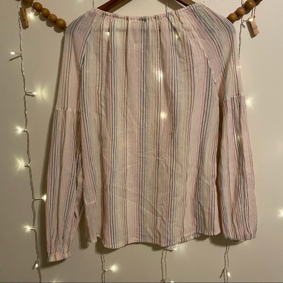 Gap • Tunic • Embroidered • Stripes • Beige • Pink - Picture 6 of 6